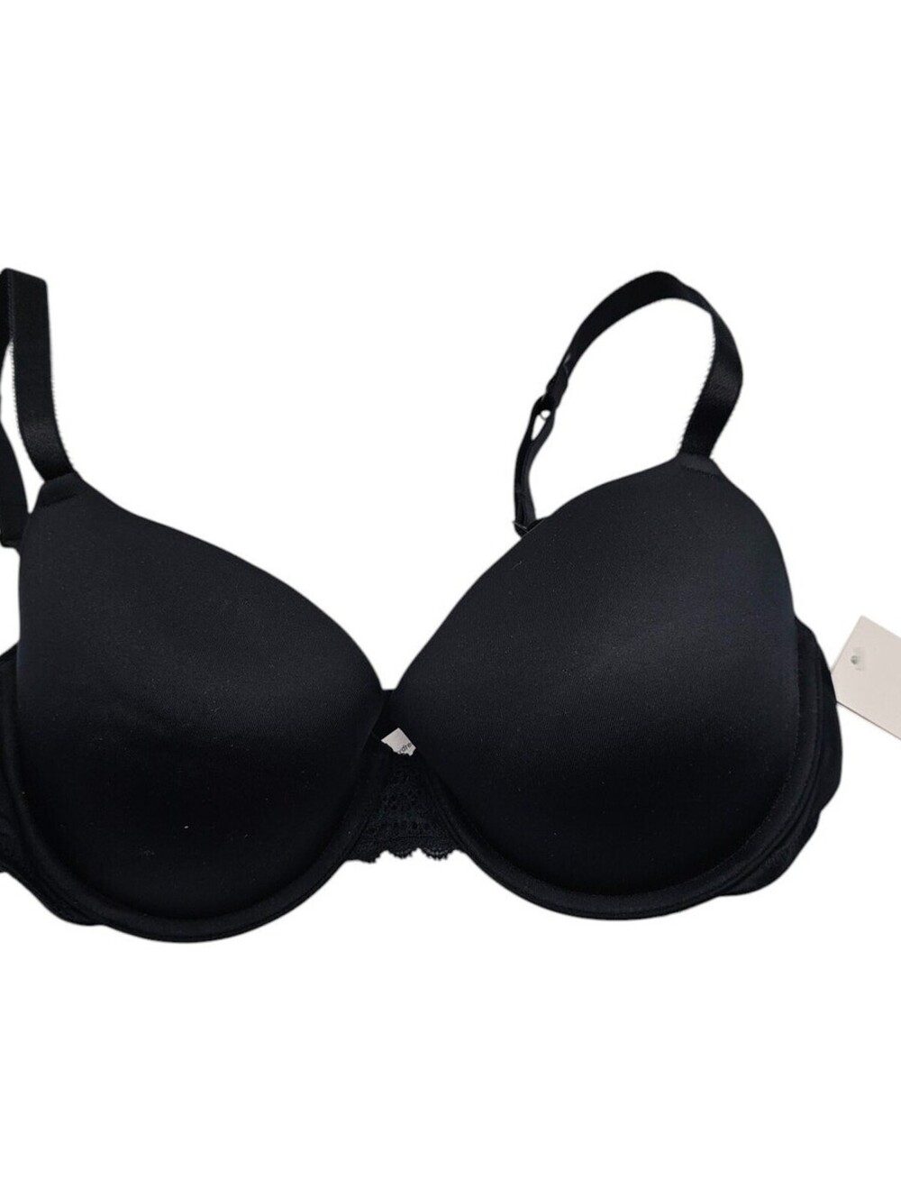 Auden Womens Sz 34D Classic T Shirt Bra Solid Black NEW